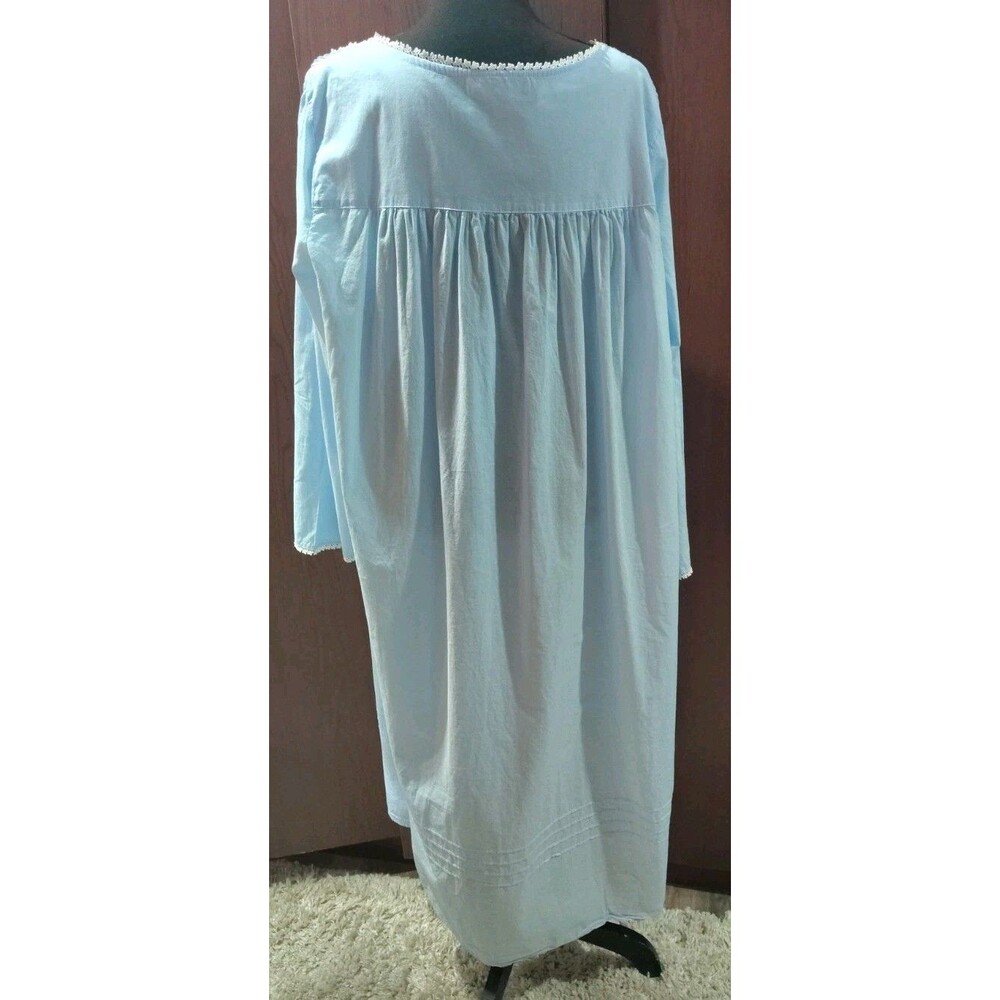 Eileen West Long Sleeve Poetic Blue Print 100% Cotton Lawn Ballet Nightgown XL - Picture 10 of 12